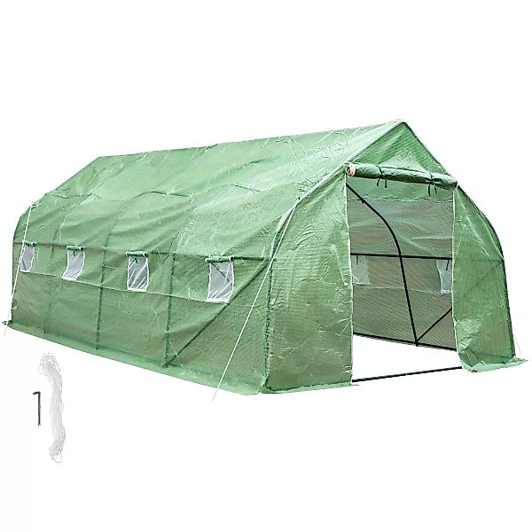 Foliengewächshaus in Zeltform mit 8 Fenstern 600x300x205cm - grün günstig online kaufen