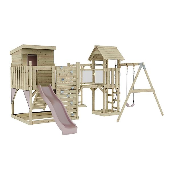 OutdoorToys Spielturm Lene mit Kinderschaukel Altrosa günstig online kaufen