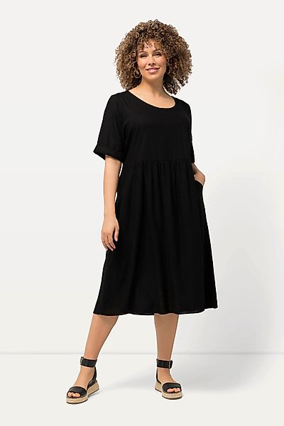 Ulla Popken Jerseykleid Kleid Leinenmix A-Linie günstig online kaufen
