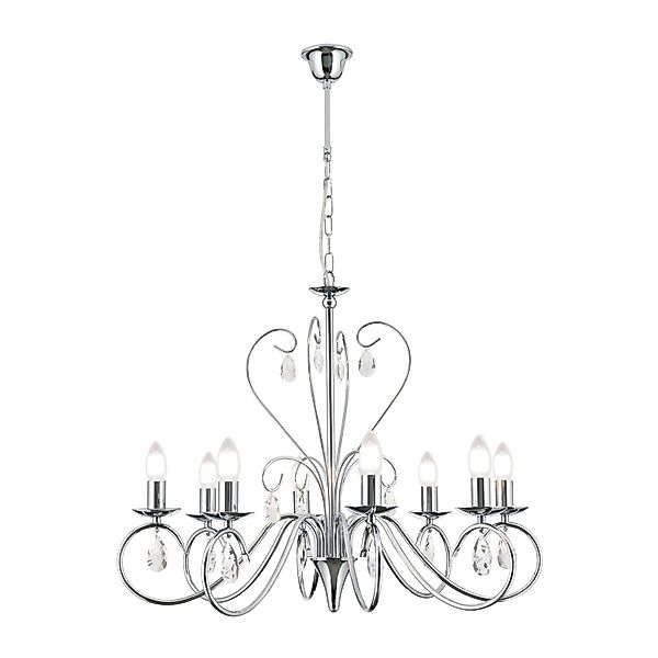 Orion Leuchten Kristall Kronleuchter Alessia 68 cm x 58 cm 8 x E14 Chrom günstig online kaufen