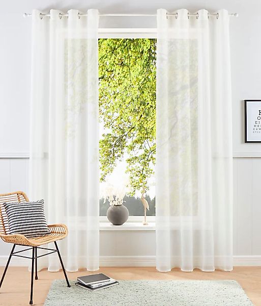 my home Gardine »XANA mit Ösen, Kräuselband oder Schlaufen« Ösen 2 Stk. tlg günstig online kaufen
