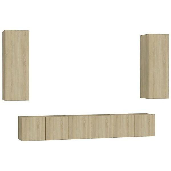 vidaXL TV-Schrank 5-tlg TV-Schrank-Set Sonoma Eiche Spanplatte günstig online kaufen