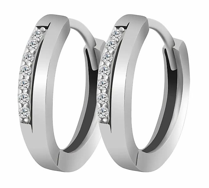 Adelia´s Klappcreolen "Damen Ohrringe – Klappcreole aus 925 Silber mit Zirk günstig online kaufen