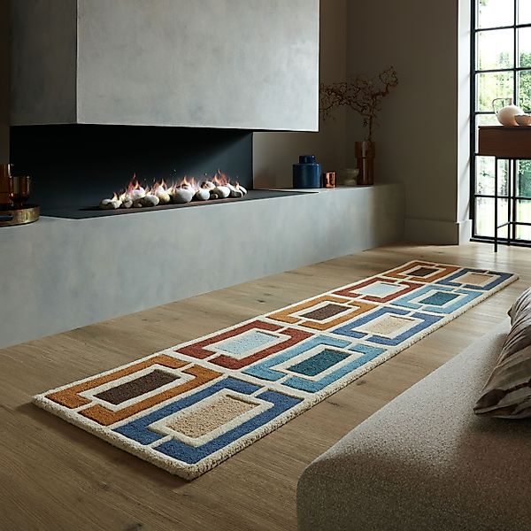 FLAIR RUGS Wollteppich Retro Blocks, rechteckig, günstig online kaufen