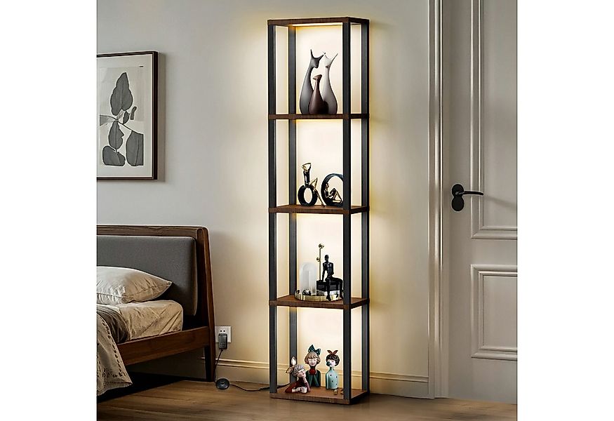 XERSEK Eckregal LED Standregal Bücherregal Vitrine Dimmbar mit APP & Fernbe günstig online kaufen