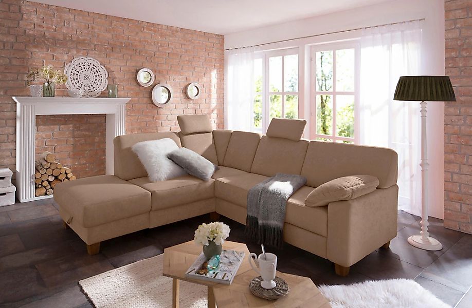 Home affaire Ecksofa "Belfort L-Form" mit Federkern, wahlweise mit Bettfunk günstig online kaufen
