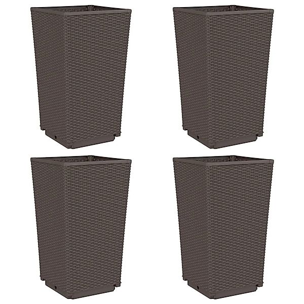 vidaXL Pflanzkübel 4 Stk Braun 32,5x32,5x57 cm PP 367855 günstig online kaufen