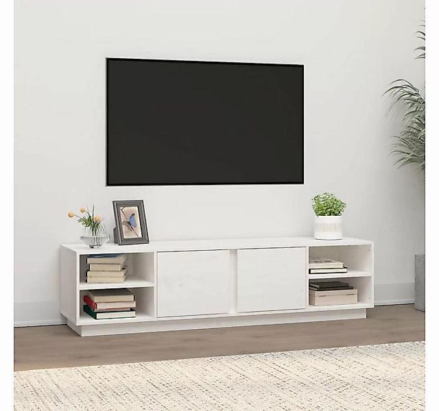 furnicato TV-Schrank Weiß 156x40x40 cm Massivholz Kiefer günstig online kaufen