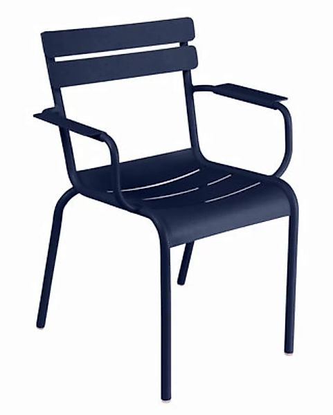 Stapelbarer Sessel Luxembourg metall blau / Aluminium - Fermob - Blau günstig online kaufen