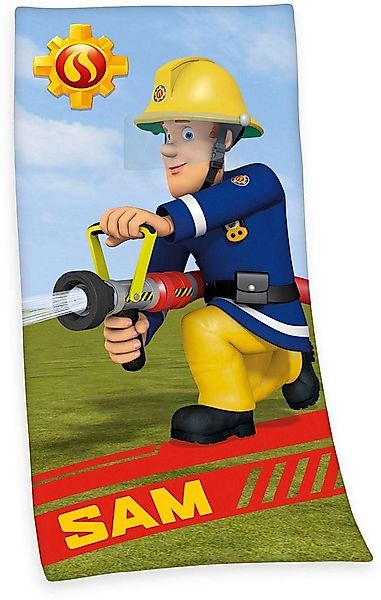 Feuerwehrmann Sam Badetuch Feuerwehrmann Sam, Velours (1-St), mit dem tolle günstig online kaufen