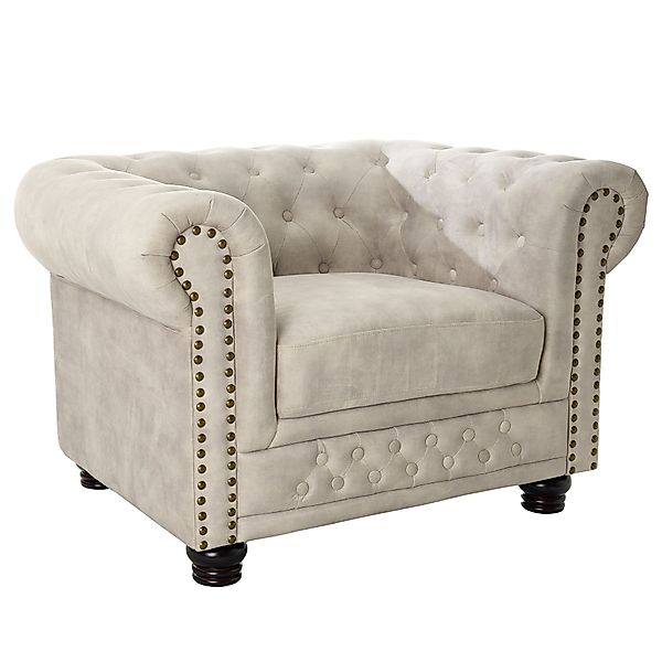 riess-ambiente Sessel CHESTERFIELD 110cm champagner (Einzelartikel, günstig online kaufen