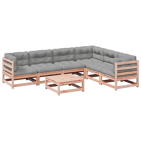 vidaXL 7-Tlg Garten-Sofagarnitur mit Kissen Massivholz Douglasie 3299469 günstig online kaufen