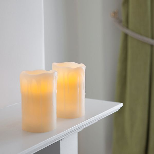 2er Set Wachs LED Kerzen Echtwachs günstig online kaufen