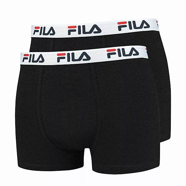 FILA Herren Boxer Shorts, 2er Pack - Baumwolle, einfarbig schwarz L (Large) günstig online kaufen