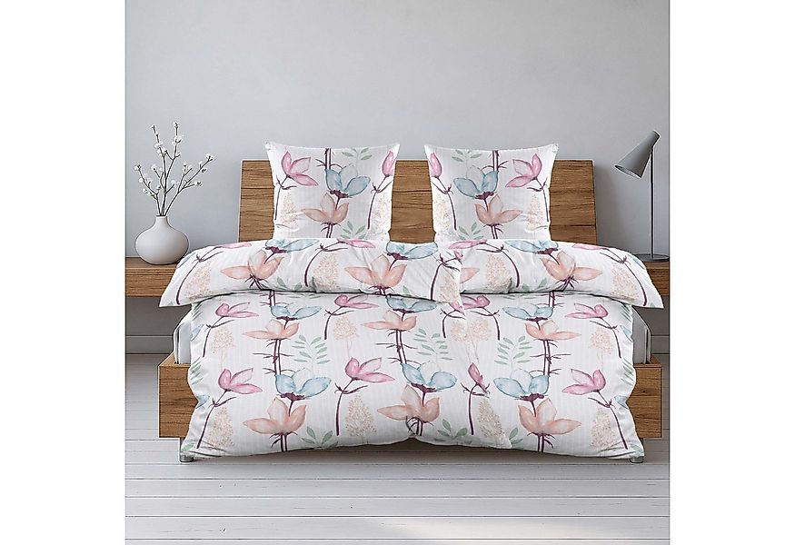 Casa Colori Bettwäsche Seersucker Bettwäsche-Set, 100% Polyester, Weiß mit günstig online kaufen