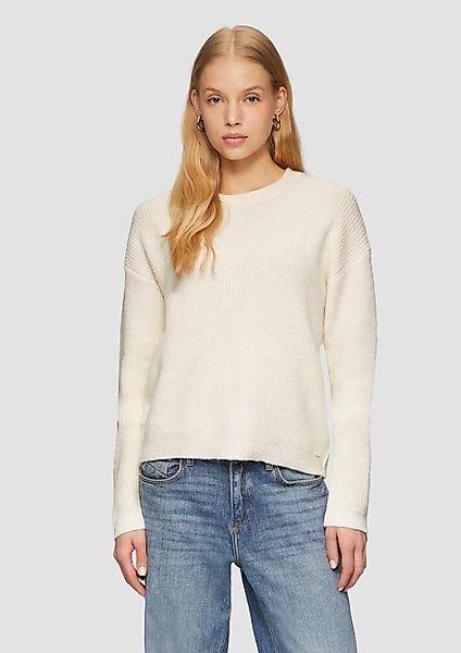 QS Longpullover Strickpullover Melierter Strickpullover mit günstig online kaufen