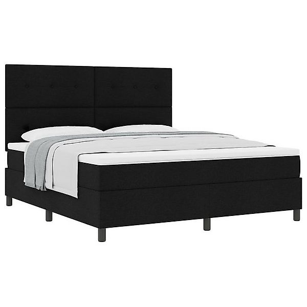 vidaXL Bett Boxspringbett mit Matratze Schwarz Super King Stoff (1-tlg) günstig online kaufen