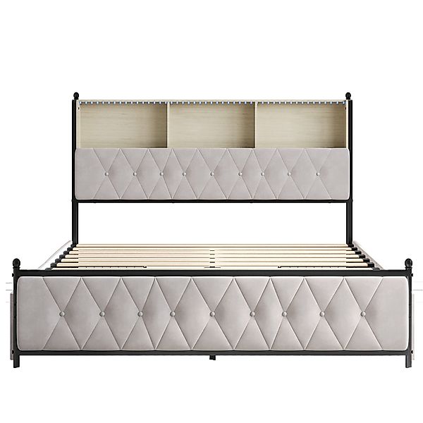 Gdood Polsterbett Stauraumbett Doppelbett LED (1 günstig online kaufen