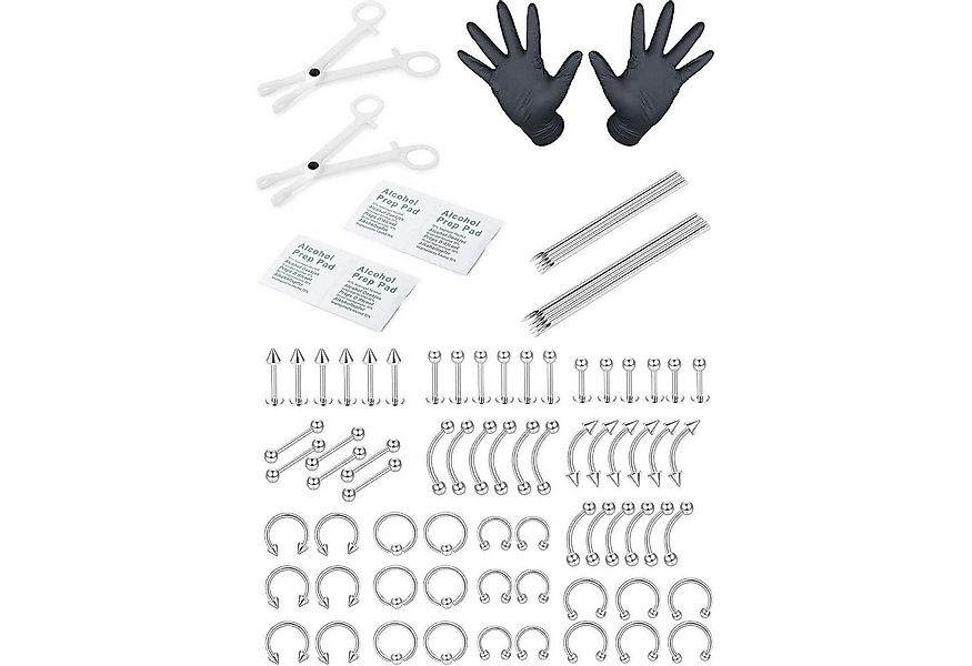 LOLIAS Piercing-Set 84 Stück Professionelles Piercing Kit Edelstahl Körper günstig online kaufen