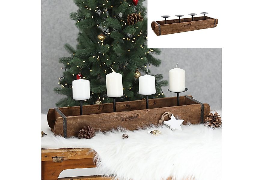 Annastore Adventskranz Adventsleuchter aus Holz in Ziegelform - Design Adve günstig online kaufen