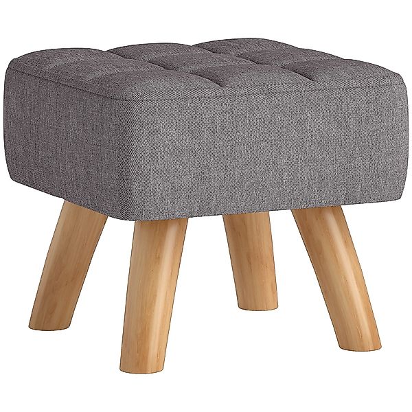 HOMCOM Fußhocker mit Leinenoptik, Holzbeine (Moderner günstig online kaufen
