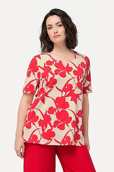 Ulla Popken T-Shirt Tunika-Shirt Blüten A-Linie günstig online kaufen