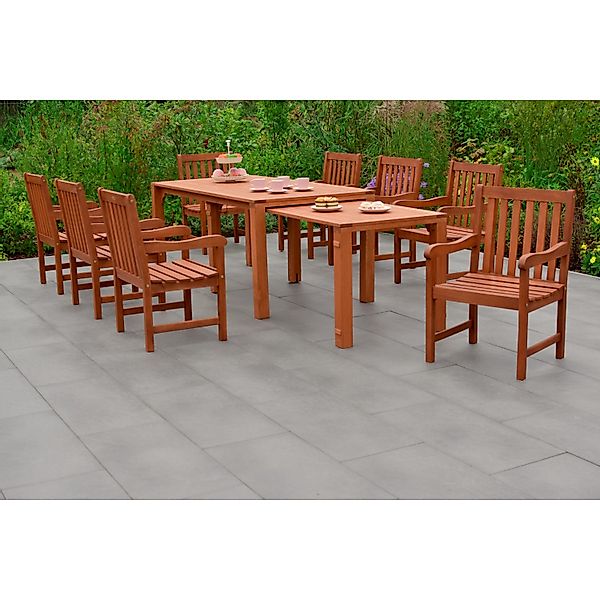 Merxx Santos Set 9-tlg. 8 Sessel Flex-Gartentisch Ausziehbar günstig online kaufen
