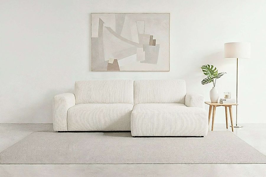 Home affaire Schlafsofa "Noord Schlafecksofa, Breite 250 cm" Cord, Struktur günstig online kaufen