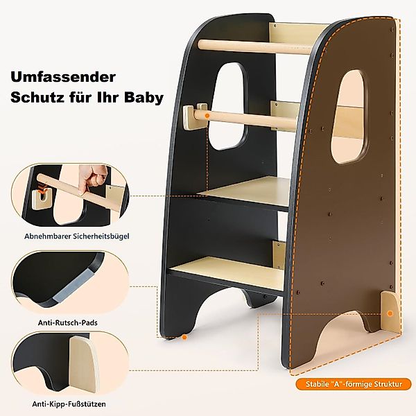 Ezebaby Tritthocker Lernturm höhenverstellbar für Kinder ab 1.5 Jahr, Küche günstig online kaufen