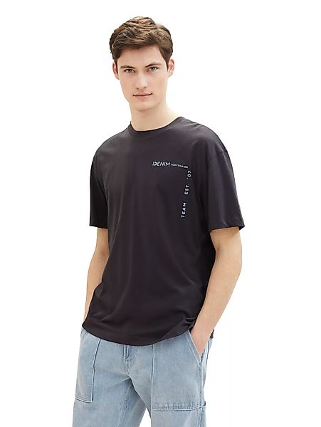 TOM TAILOR Denim T-Shirt mit großen Print auf dem Rücken günstig online kaufen