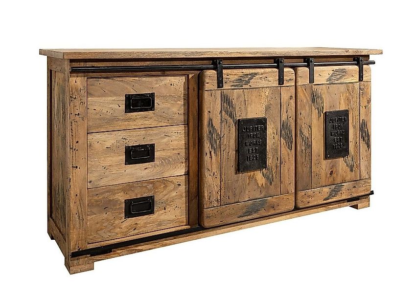 Massivmoebel24 Sideboard RAILWAY (Massivholz), Mango 150x45x80 natur lackie günstig online kaufen