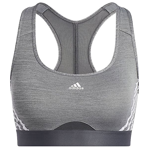 Adidas Power Ms 3 Stripes Sport-bh L Dark Grey Heather / White günstig online kaufen