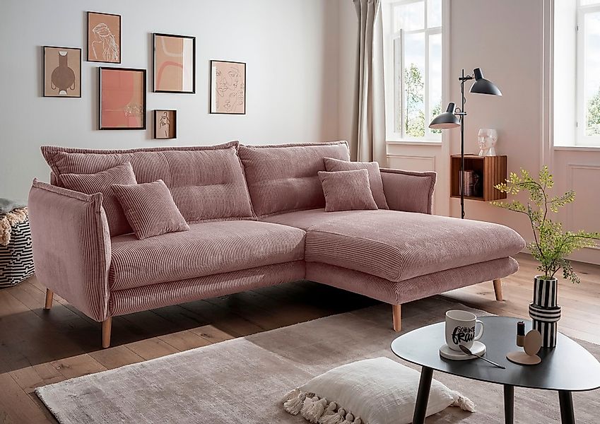 INOSIGN Ecksofa "Lazio modern und bequem, schmale Armlehnen, tolle Detailve günstig online kaufen