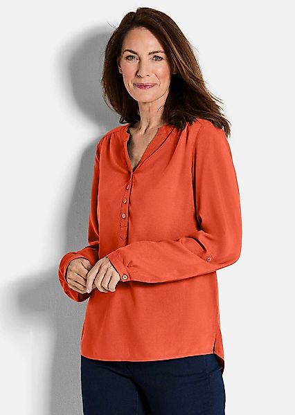 GOLDNER Schlupfbluse Langarm Businessbluse mit V-Ausschnitt günstig online kaufen