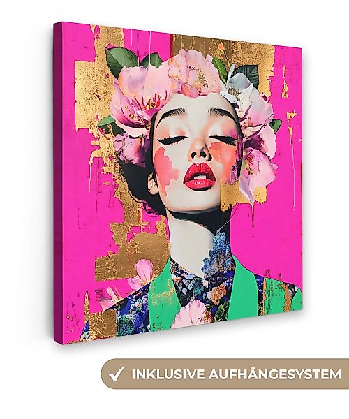 OneMillionCanvasses® Leinwandbild Blumenkrone - Gold - günstig online kaufen