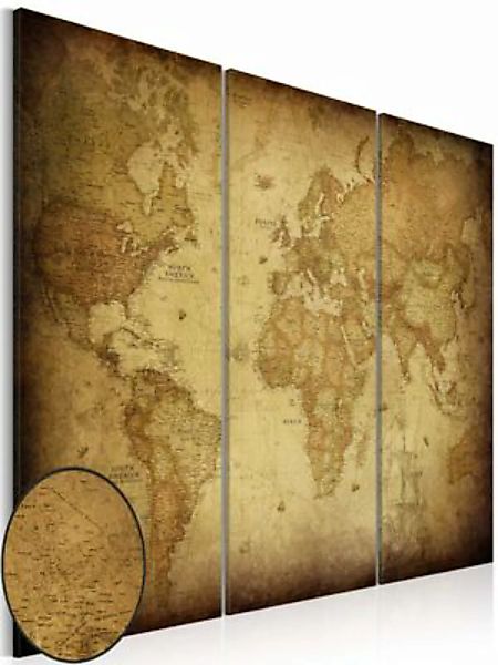 artgeist Wandbild Old map: triptych braun/beige Gr. 60 x 40 günstig online kaufen