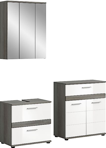 welltime Badmöbel-Set "LUCCA, 3-teilig, TOPSELLER, hochwertige MDF Front" S günstig online kaufen