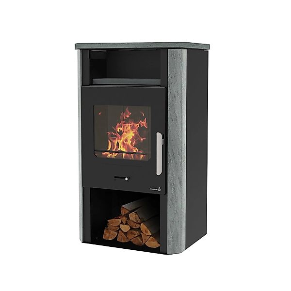 Wamsler Cube NS Kaminofen Naturstein Schwarz 6 kW günstig online kaufen