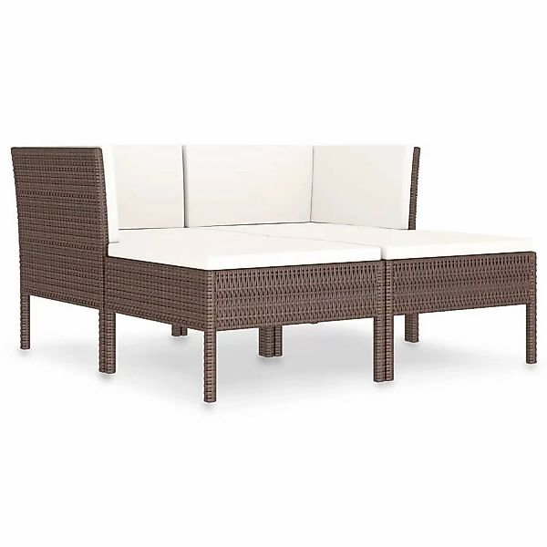 4-tlg. Garten-lounge-set Mit Auflagen Poly Rattan Braun günstig online kaufen