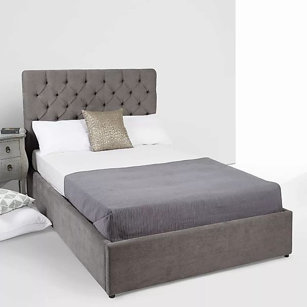 Skye Polsterbett mit Bettkasten (140 x 200 cm), Zinngrau - MADE.com günstig online kaufen