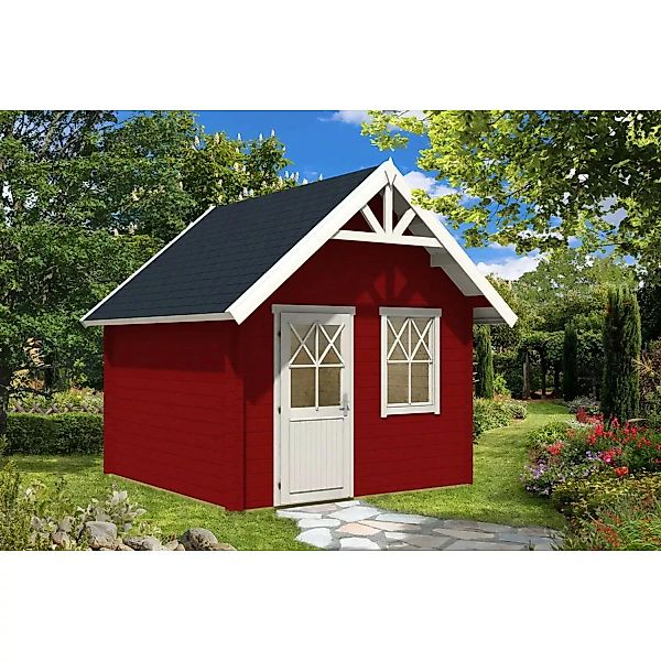 Alpholz Holz-Gartenhaus Schwedenhaus-28 Satteldach Unbehandelt 307 cm x 369 günstig online kaufen