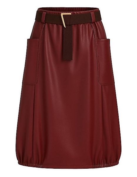 Mississhop A-Linien-Rock Damen Midirock in Lederoptik mit Stoffgürtel M.435 günstig online kaufen