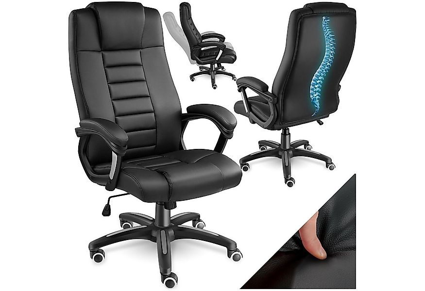 tectake Chefsessel Bürostuhl (Set, 1 St), Verstärkt gepolsterte Nackenkopfs günstig online kaufen