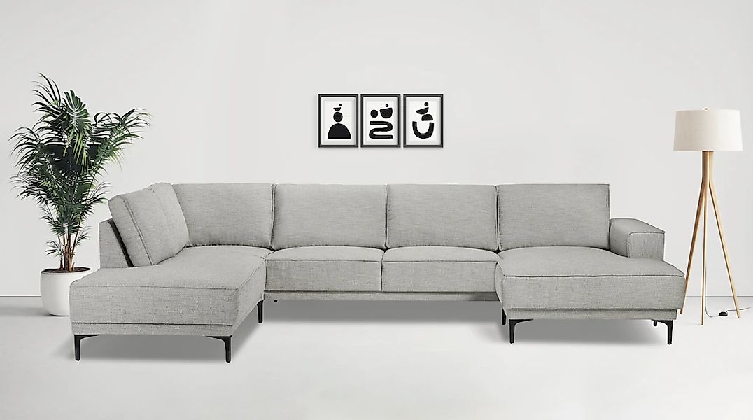 Places of Style Wohnlandschaft "XXL Sofa Oland, Struktur, Flachgewebe, Luxu günstig online kaufen