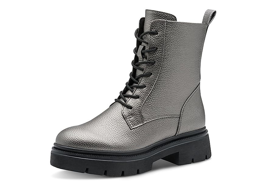 MARCO TOZZI Schnürstiefelette, Schnürboots, Herbstboots in coolem Metallic- günstig online kaufen