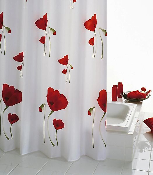 Ridder Duschvorhang Mohn Breite 180 cm, günstig online kaufen
