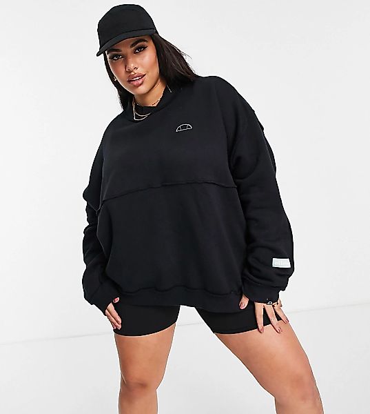 ellesse Plus – Kastiges Sweatshirt in Schwarz günstig online kaufen