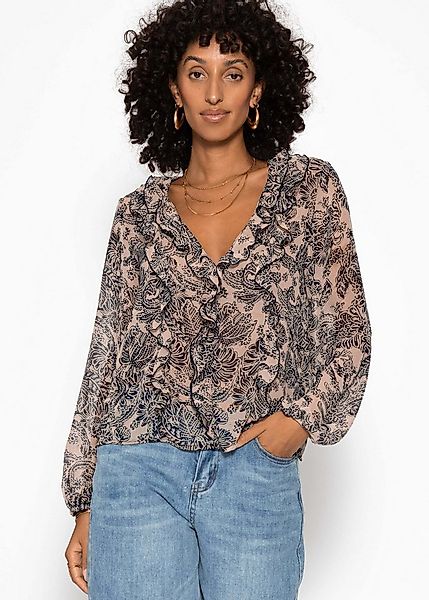 SASSYCLASSY Langarmbluse Leichte Bluse mit Rüschen für Damen Chiffonbluse m günstig online kaufen