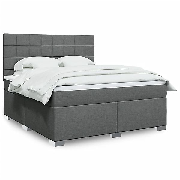 vidaXL Boxspringbett mit Matratze Dunkelgrau 180x200 cm Stoff 3292868 günstig online kaufen