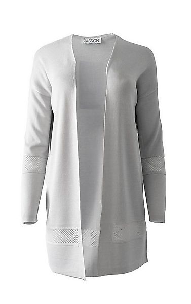 Passioni Cardigan Long Cardigan Lange Strickjacke mit perforierten Details günstig online kaufen